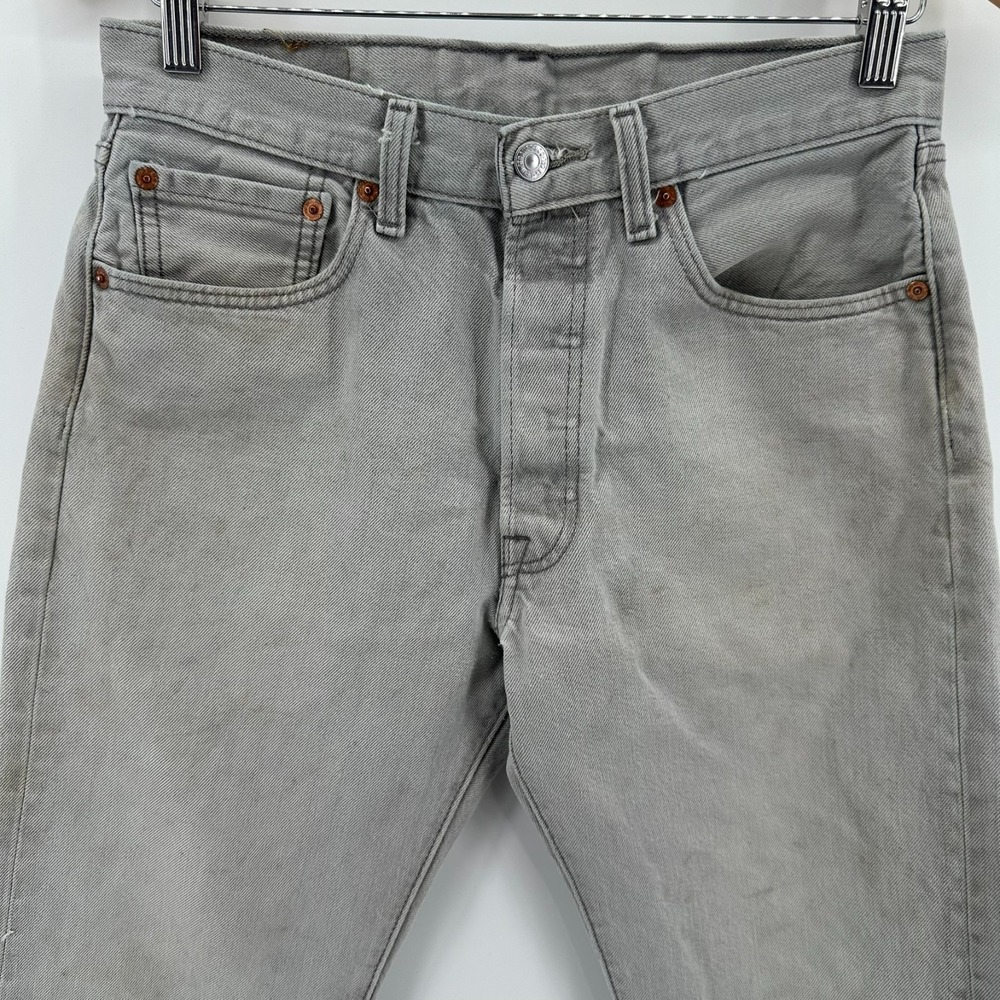 Levi's 501 Jeans Mens 32x30 Gray Denim Original Fit Straight Leg Button-Fly